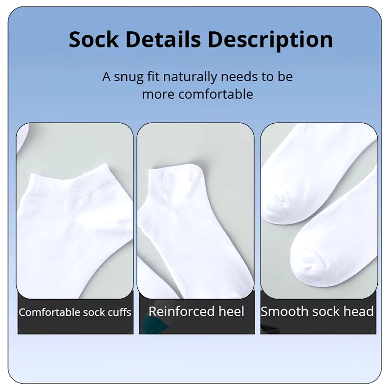 5/10 /20/30 Pairs Unisex Casual Plain Color Boat Socks Thin Breathable Comfy anti Odor Sweat-Absorbing Ankle Socks for Men Women